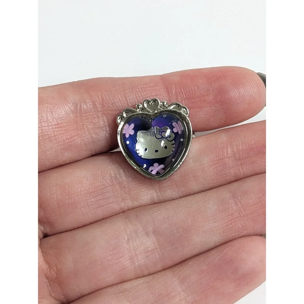 Hello Kitty Mood Ring Adjustable Heart Ring Sanrio 2011 Color Changing Kawaii